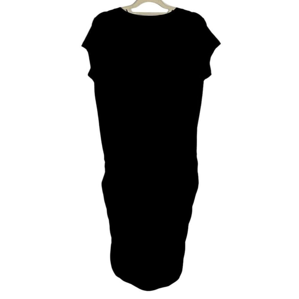 Athleta Topanga Tee Dress, Size Large, Black, Ruched Sides - Picture 7 of 14